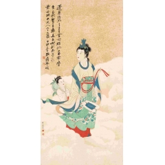 张大千《蟠桃献寿》 50*100
